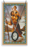 ST CHRISTOPHER PRAYER CARD SET INCLUDES 24" SILVERTONE CHAIN