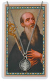 ST BENEDICT PRAYER CARD SET INCLUDES 18" SILVERTONE CHAIN