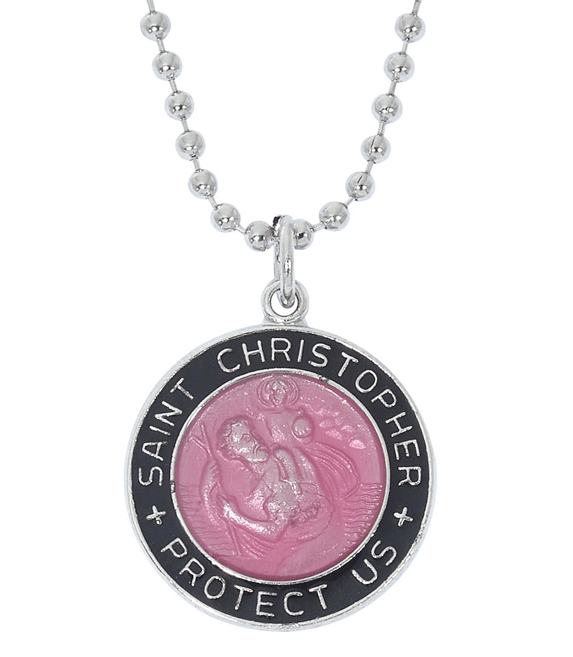 RC795 Black & Pink ST. Christopher Necklace EPXOXY