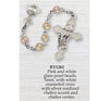 First Communion Rosary. Pink And White Glass Pearl Beads