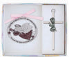 Baptism Baby Cross/Angel Ornament. Set-Girl