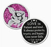 Pack Of 12 Hand Crafted Pocket Token - Rose - Sparkle