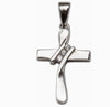 Sterling Silver Cross/Cubic Zirconia Necklace, ¾”