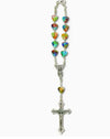 One Decade Rear View Mirror Rosary-Hearts
