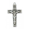 Sterling Silver St Benedict Crucifix Pendant - 18" Chain