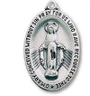 Sterling Silver 1 1/8in Miraculous Medal 24in Necklace
