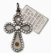 Rhodium plated Cross/Mustard Seed Necklace