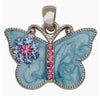 Rhodium Plated Butterfly Cubic zirconia Neck-Blue-Pk
