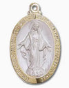 Rhodium Plated Miraculous Medal Necklace