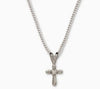 Sterling Silver Cross/Stone Necklace, ⅜”