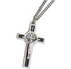 Stainless Steel St Benedict Crucifix Necklace with 24in Chain