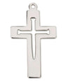 Sterling Silver 1 5/16in Cut-Out Nail Cross on 24in Necklace