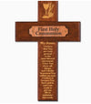 8" inches First Holy Communion wall Cross-Mahogany