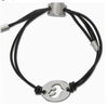 Leather/Beads confirmation Bracelet -Dove Oval