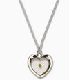 Ladies Sterling Silver Heart Mustard Seed Christian Medal Pendant Necklace