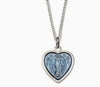Blue Enamel Heart Shaped Sterling Silver Miraculous Medal