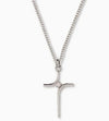Sterling Silver Cross/Cubic Zirconia Necklace, ¾”