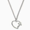 Sterling Silver Heart/Cross Necklace, ¼”