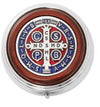 SILVER WOOD & ENAMEL ST. BENEDICT PYX