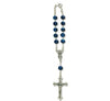 One Decade Auto Rosary for Rear View Mirror (Blue Imitation Marble Glass)