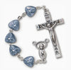 Unveil your faith with our Heart/Foil Rosary-Blue