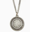 Sterling Silver Round Antiqued St. Christopher Medal, Patron Saint of Travelers.