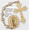 Our Lady of Guadalupe White Glass Pearl beads, 7mm.