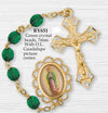 Our Lady of Guadalupe Green crystal beads, 7mm. Rosary
