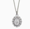 3/4 Inch Sterling Silver Decorative Border Oval Miraculous Medal