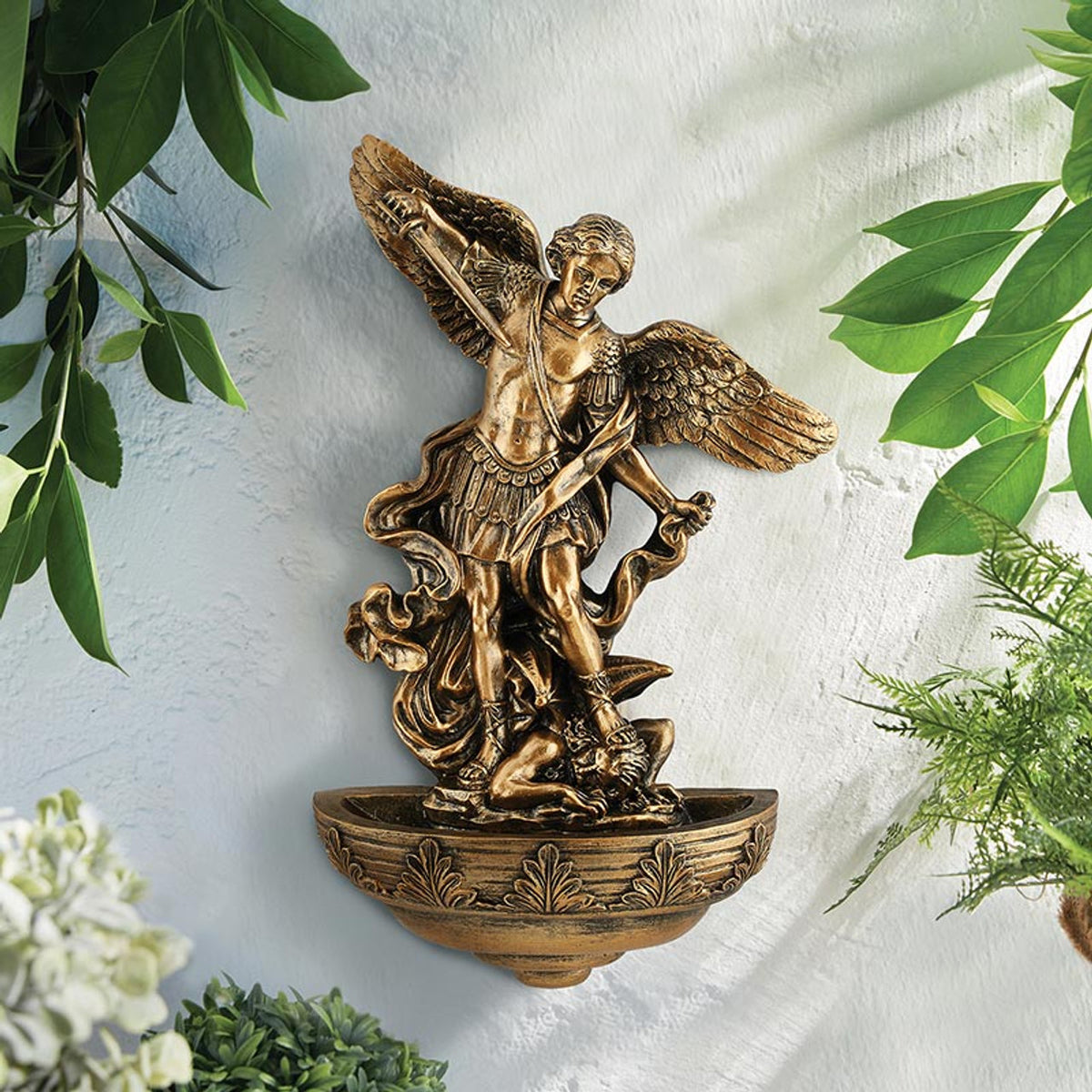 Hand Crafted St. Michael the Archangel Holy Water Font