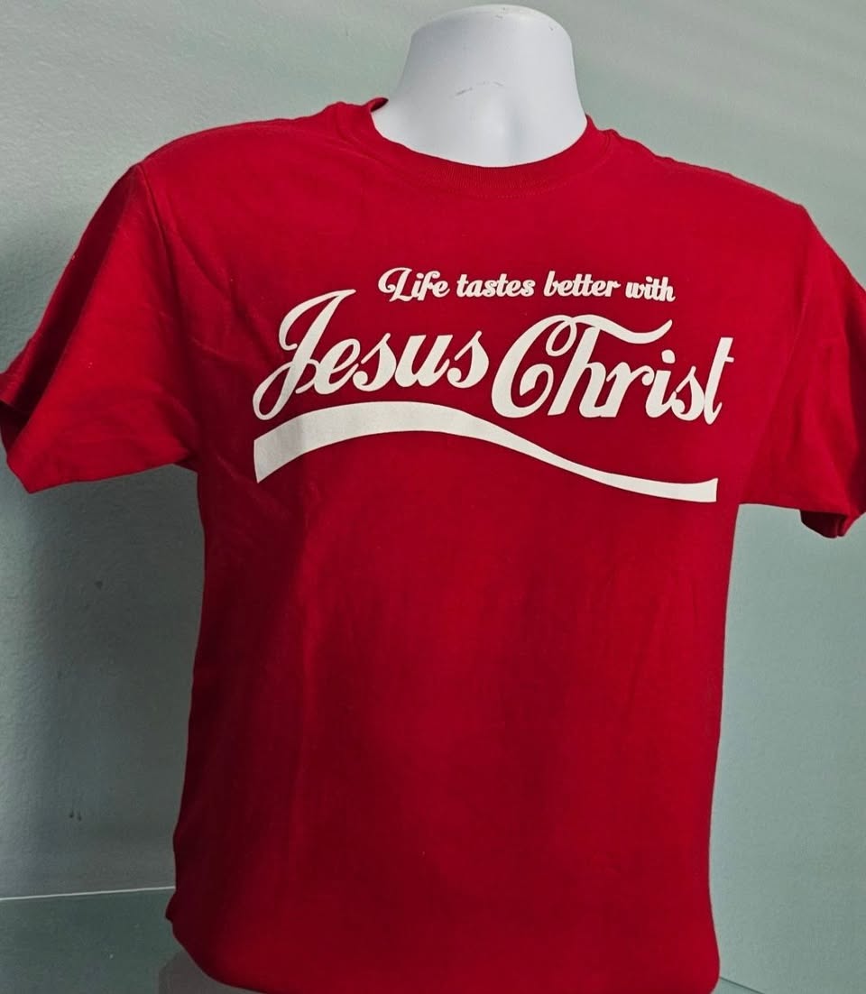 short sleeve Life taste better with Jesus Christ Cotton T-shirt Large